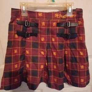*SOLD* Gryffindor Plaid Skirt with Buckle Accents